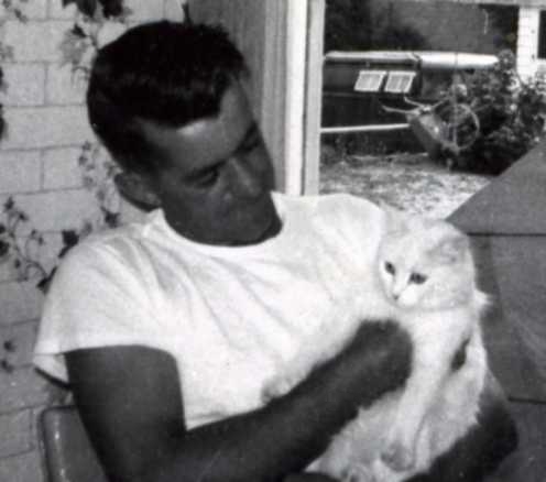 Uncle Lionel with his cat, Sugar