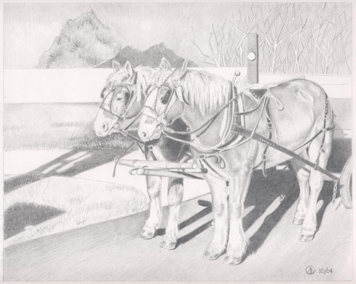 Tandem II, Pencil, 8 x 10"