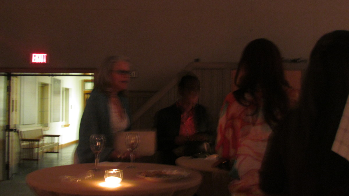 Some of the guest enjoyed a subdued source of lighting after dinner during the show.