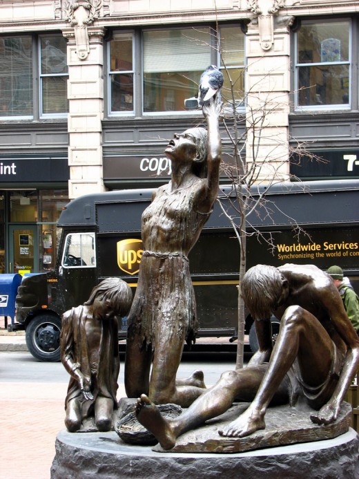 Statue commemorating Irish immigrants