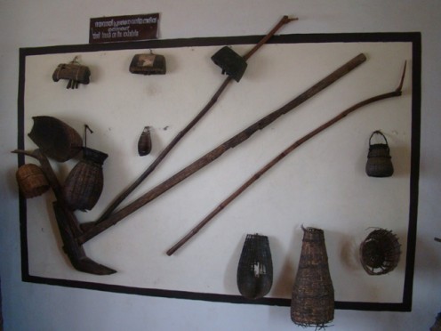 Agricultural implements of the tribals. From the Wayanad Heritage Museum 