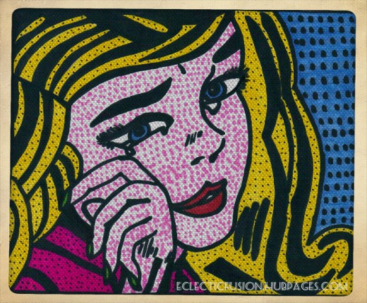 My interpretation of Roy Lichtenstein's "Crying Girl". Done with Sharpie.