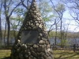 Monument stating this was the Shantok village of the Sachem Uncas, on the banks of the Thames River, Uncasville, CT