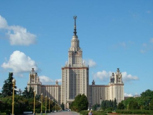 Moscow State University, built in a similar "wedding cake" style to the one in Warsaw