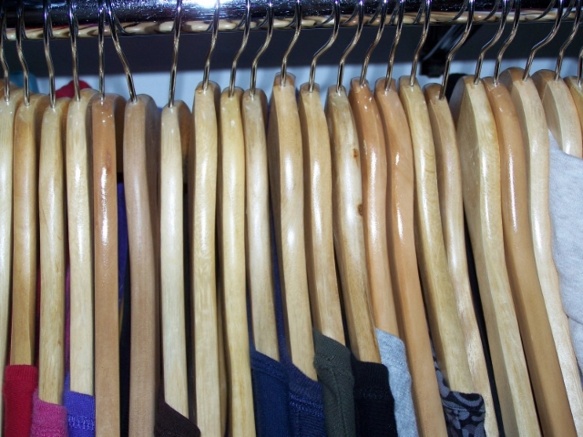 Wood Hangers in a Line