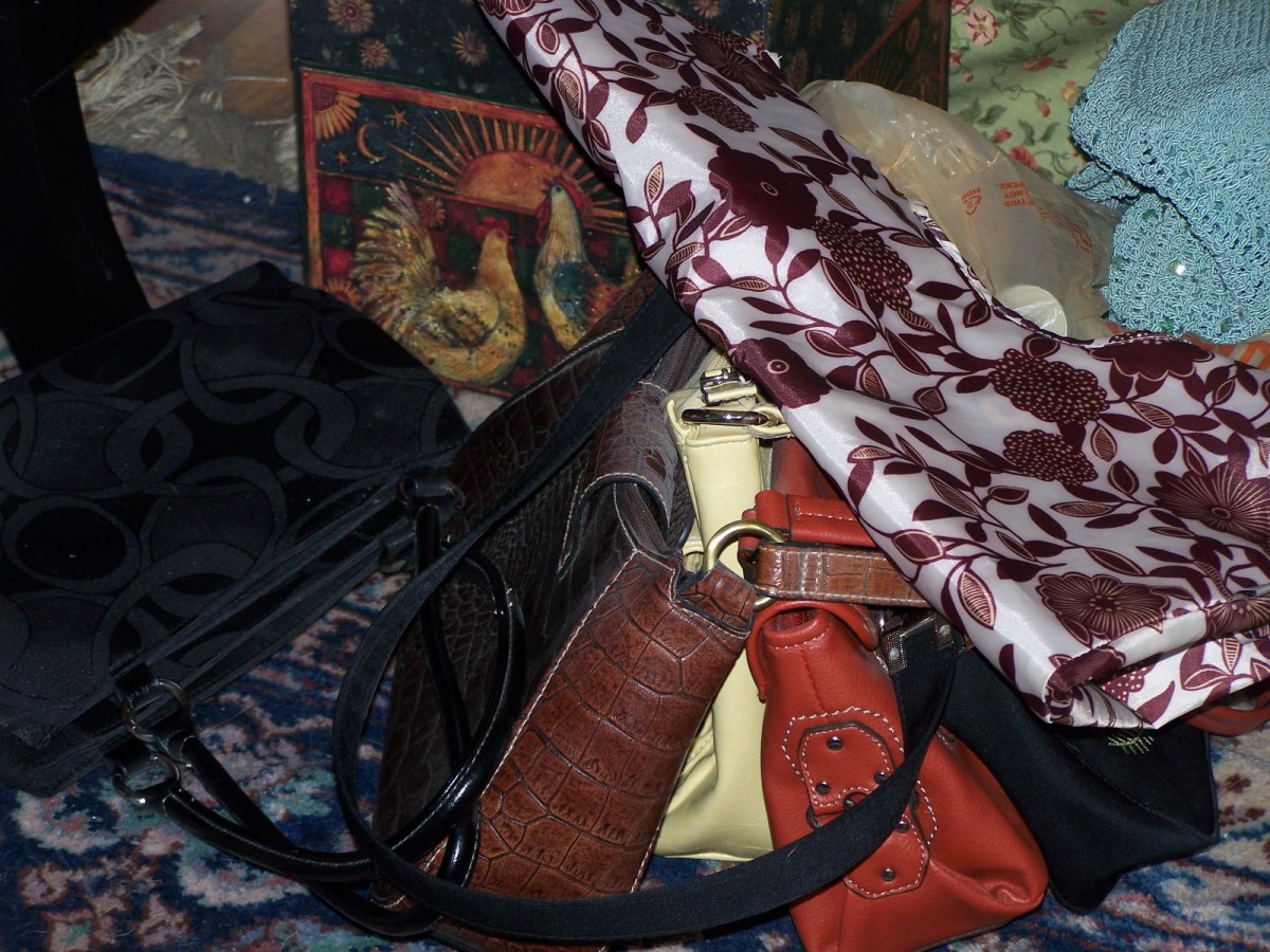 disorganized purses and totes.