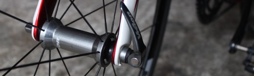 A quick release lever allows easy removal of the front wheel while changing a bicycle tyre