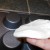 Lightly spray the bottom of your muffin pan with cooking spray and flatten the biscuit dough into 3 inch diameter rounds. Lightly spray the bottom of your muffin pan with cooking spray and flatten the biscuit dough into 3 inch diameter rounds.