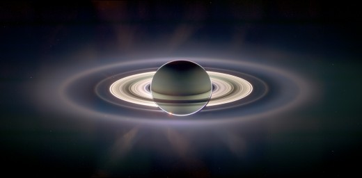 A view of Saturn from the Cassini probe.