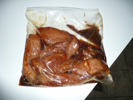Place chicken in refrigerator to marinate.