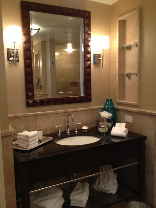 There are his and hers sink/vanity areas in the master suite bathroom. This was mine. 