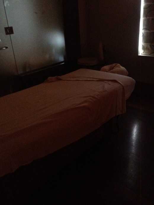 The massage room's darkened environment  and aromatherapy oils enable you to totally unwind during treatment.  