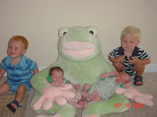 Our Twins At Ages 18 months and 1 month