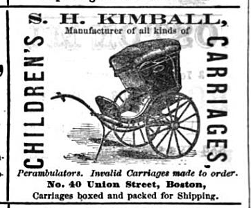 Advertisement for "children's carriages' circa mid 1880s