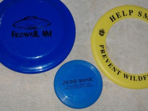 Frisbees come in many shapes and sizes.  This is a small part of my collection.