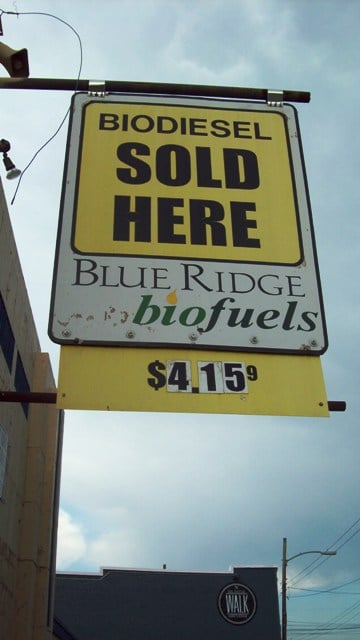 Biodiesel stations are located around Asheville.  Any car that uses petroleum-based diesel can fill up with biodiesel.  As you can see, prices are competitive.