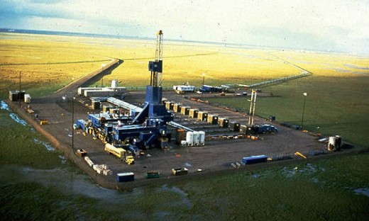 A modern oil rig site