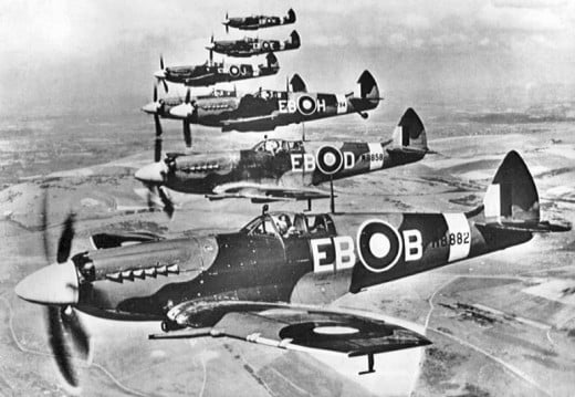 Spitfires in formation from the 41st Squadron