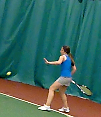 Cross-court inside out forehand practice.