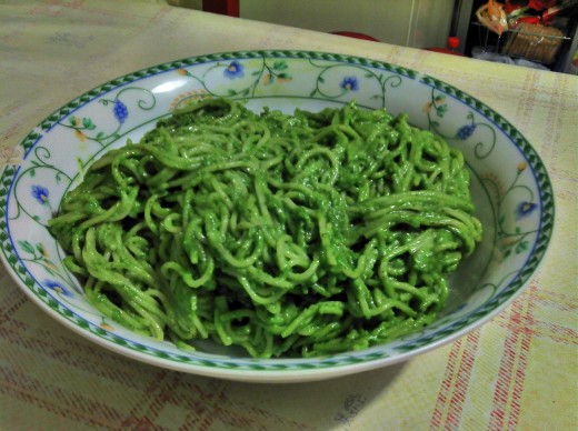 Lovely green pasta