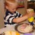 Alex adds some mayo to his creation! Alex adds some mayo to his creation!