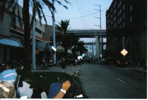 We watched for the buses to come across the bridge as this was the only way in or out of New Orleans at this time