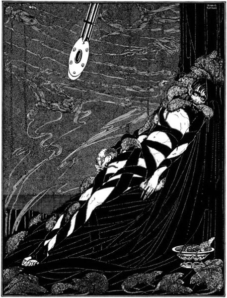 "The Pit and the Pendulum" illustration by Harry Clarke (1889-1931), first printed in 1919.