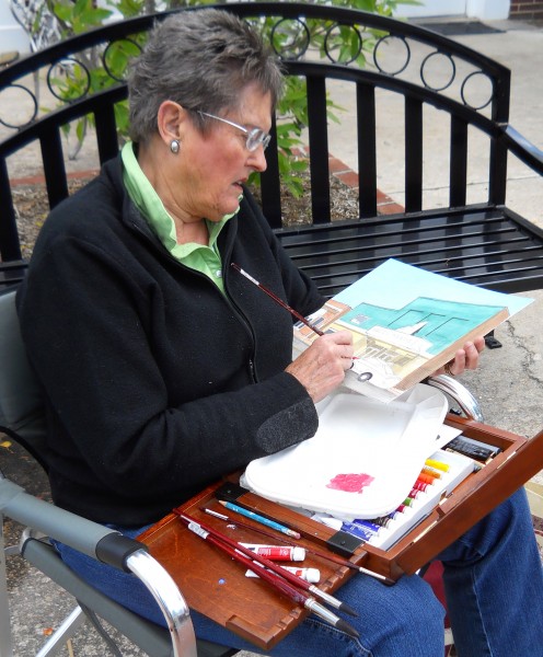 Arlene Matzkin absorbed in her work.