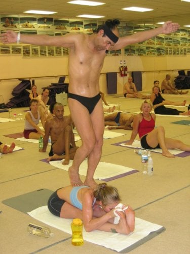 Title: Bikram Yoga - with Bikram Choudhury ~ License: Attribution License ~ Photographer: tiarescott ~ Date: Oct 13, 2004