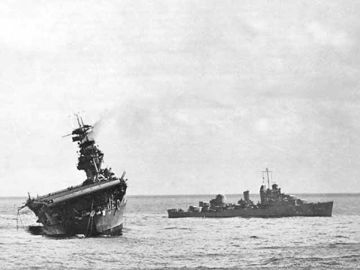 Sinking of the USS Yorktown at the Battle of Midway