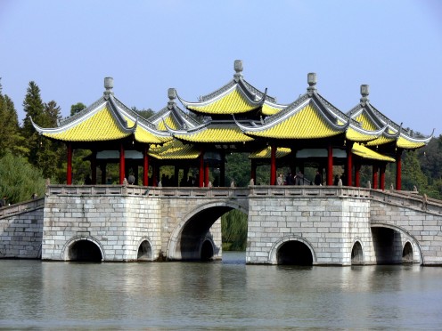 Five Pavilion Bridge in Yangzhou, China