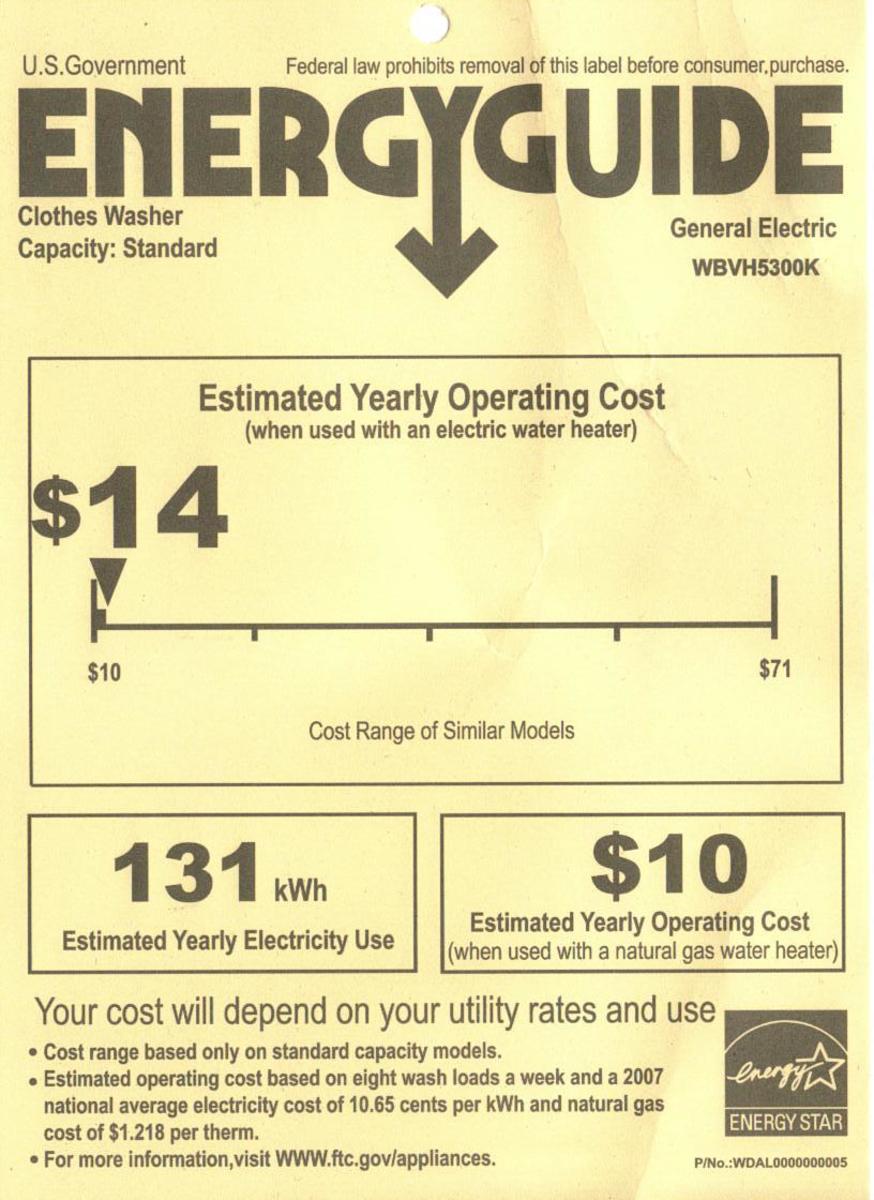 Energy Guides show you potential savings with energy efficient appliances