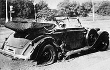 Heydrich's Mercedes after the attempt on his life