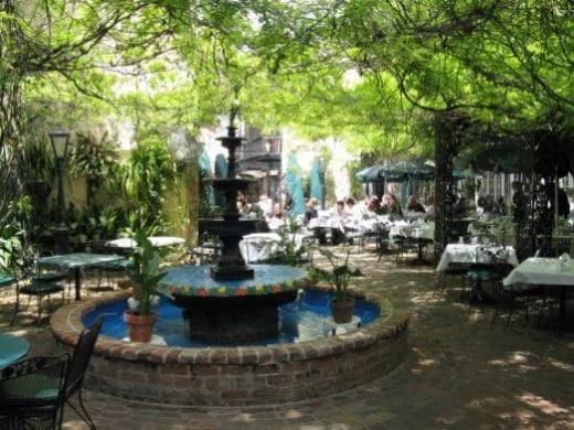The outdoor court at the Court of Two Sisters - French Quarter - New Orleans