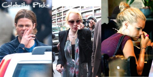 I've selected three candid "picks" of celebrities tending to their noses.