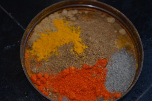 Masala - Chilly, pepper, turmeric, corainder powder