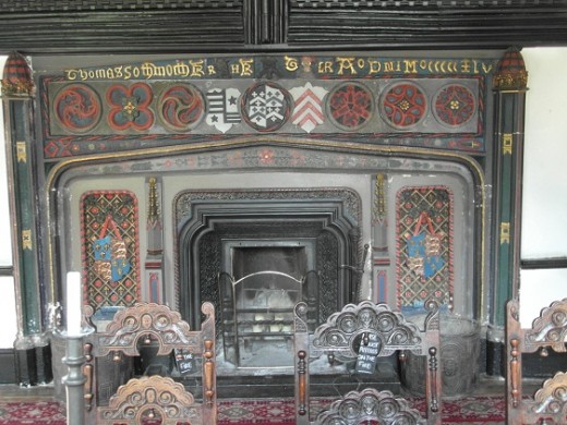 Samlesbury Hall parlour fireplace, would almost certainly have been familiar to Jane Southworth, widow of the owner's son. 