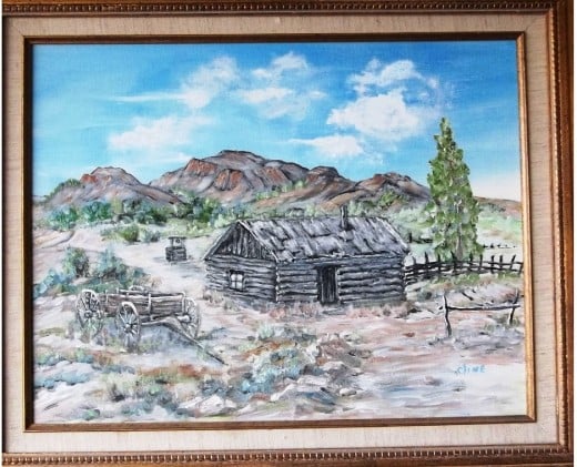 This homestead cabin once housed a family of rugged, efficient pioneers. (Thompsons?)