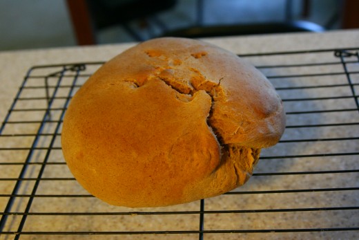Anadama bread gets its color from molasses, which lends a slightly sweet flavor to this bread made from flour and cornmeal.
