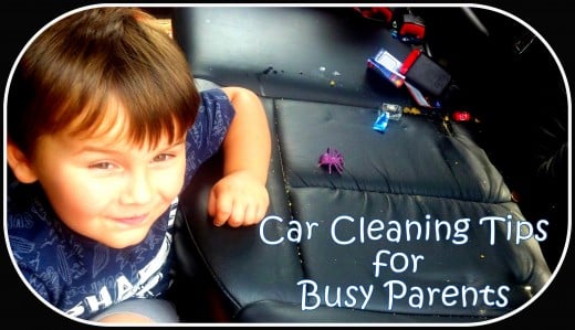 Find valuable tips for busy parents to help keep their car clean.