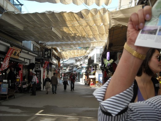 Shopping district in Miyajima.