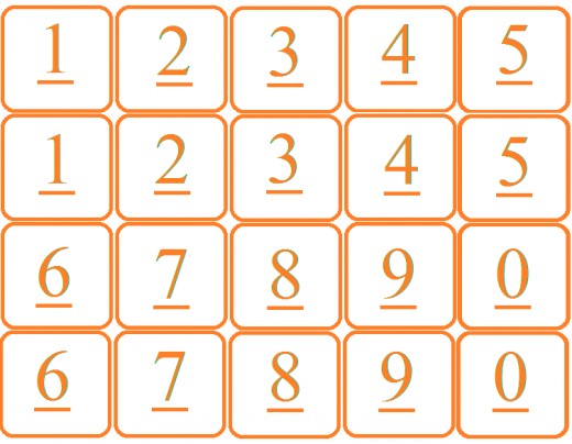 Cut the numbers out and use them on the board.