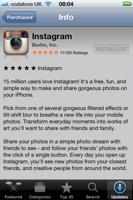 Instagram in the App Store