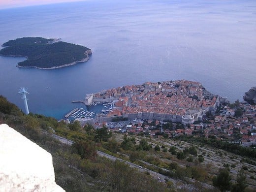 Aerial shot of Dubrovnik