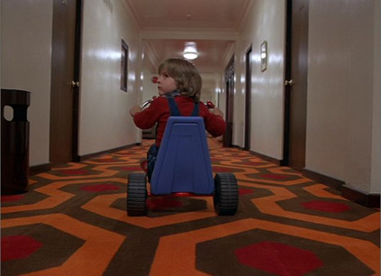 The vast hallways echo the terror of the hotel