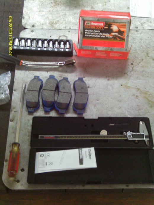 New brake pads and tools