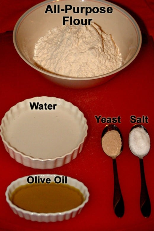 To make traditional Pita Bread you only need  five simple ingredients! Flour, yeast, salt, water, and oil!