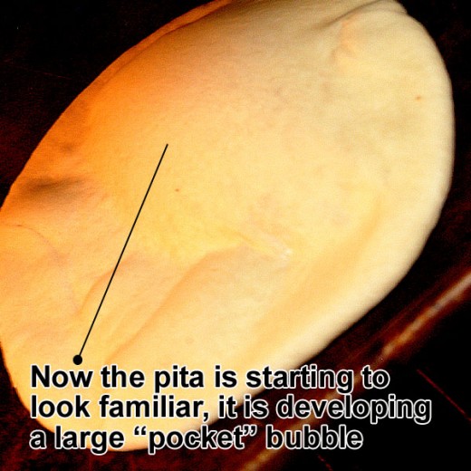 Forming the familiar "pocket" bubble.