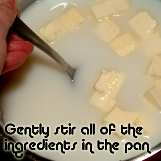 Stir the ingredients gently to distribute them evenly.