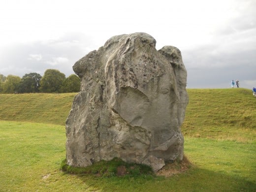 One of the huge standing stones at Avebury